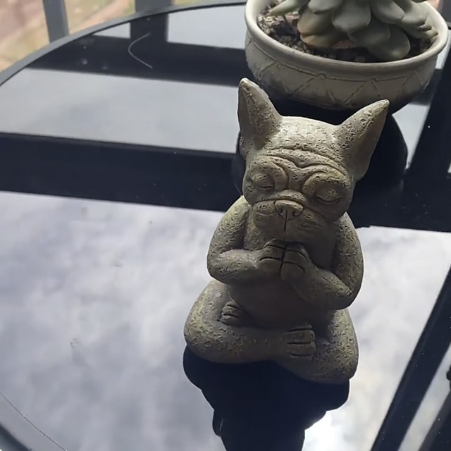 Amazon.com: YWHWXB Meditating French Bulldog Figurine, Zen Yoga